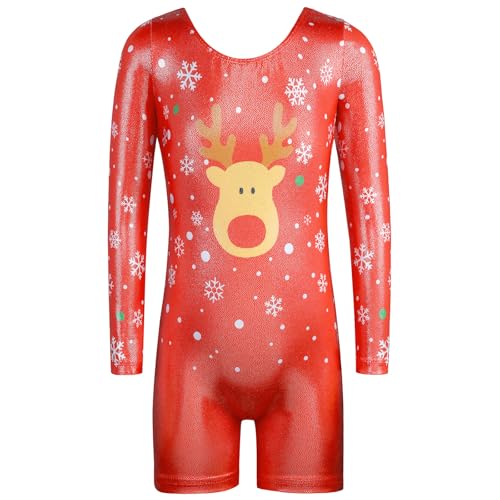 Leotard for Girls Gymnastics Toddler Biketards Shiny Print Kids Dancewear