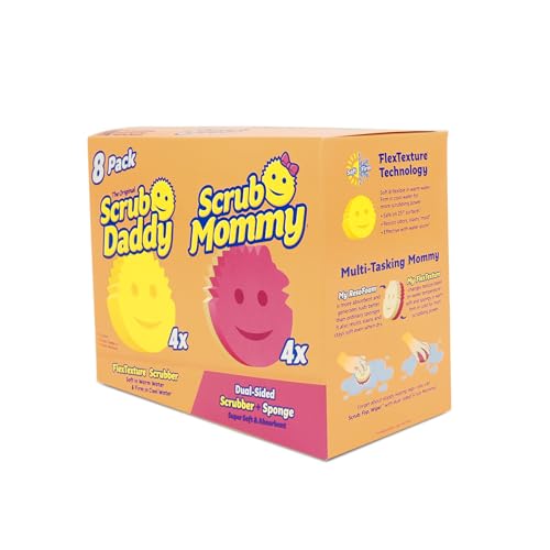 image for Scrub Daddy 4 Scrub Daddy Sponges & 4 Scrub Mommy Kitchen Sponges - Sc