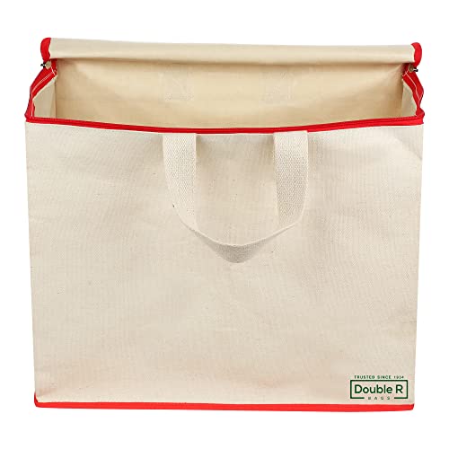 Image of DOUBLE R BAGS Multipurpose Clothes & Grocery Storage Organizer with Reinforced Cotton Handles, Zip Cover & 1 Compartment - Heavy Duty Canvas Bags (Red, 43x27.9x43 cm, Pack of 4)