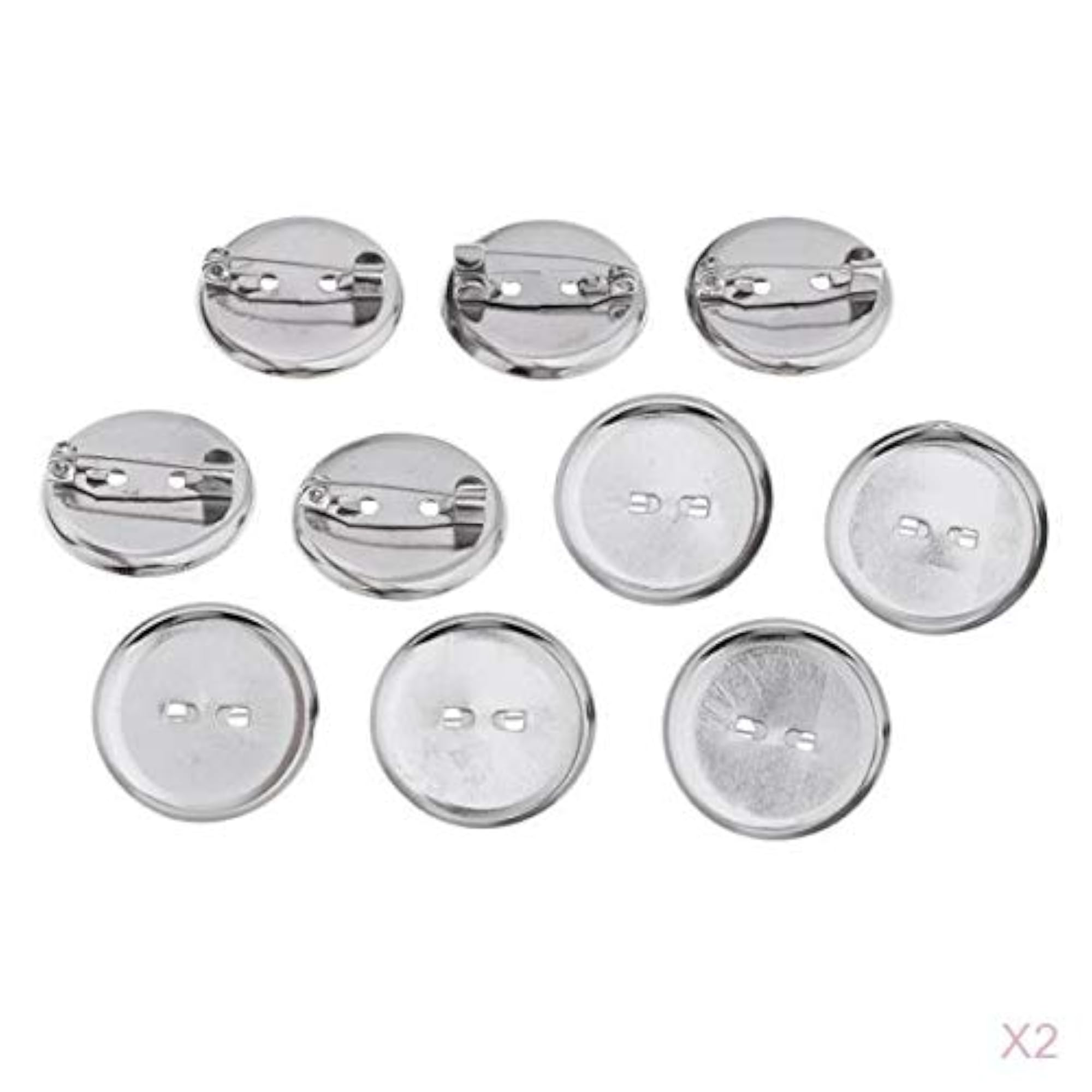 20 Pieces Brooch Blank Lapel Pin Badge Base