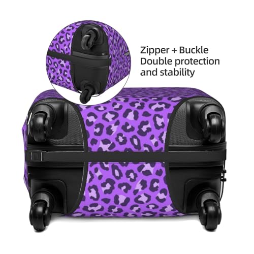 Luggage Cover Protector Suitcase Cover - violet leopard purple Soft Fashion Uitcase Cover for Luggage2