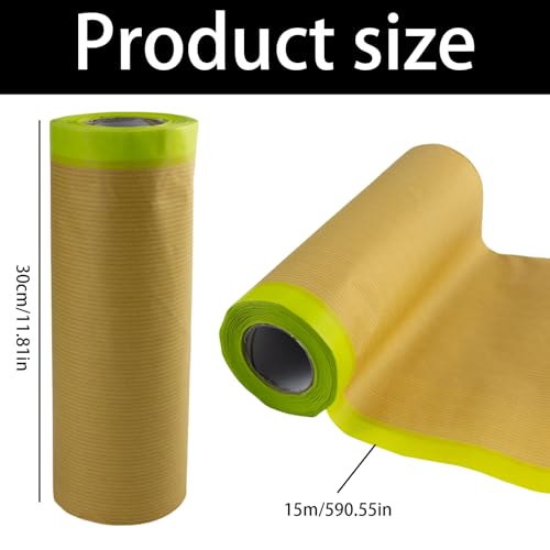Image of 2PCS Paint Masking Paper, Painter's Tape and Drop Cloth, Automotive Paint Tape Roll, Various Paint Masking Papers for Car