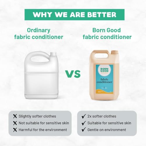 Image of Born Good Industrial Grade Natural Fabric Conditioner | Japanese Cypress | 2X Softer Clothes | Long-Lasting Freshness | Plant-Based, Biodegradable, Non-Toxic | Gentle on Fabric, Safe for Skin | 5000ml