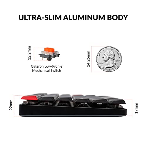 Keychron K3 Pro Wireless Custom Mechanical Keyboard, 75% Layout QMK/VIA Programmable Bluetooth/Wired RGB Ultra-Slim with Hot-swappable Gateron Low-Profile Red Compatible with Mac Windows Linux