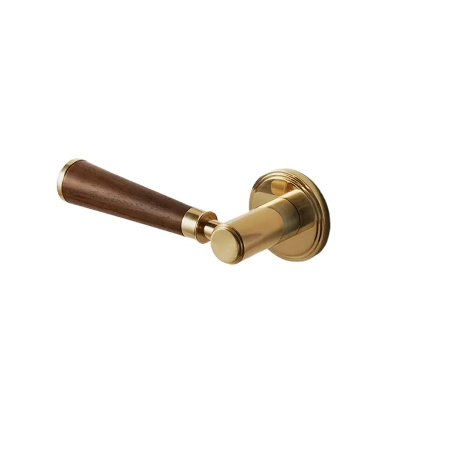 OPTEPYOE Brass Door Lock Walnut Trapezoid Wood Knob Furniture Bedroom(Gold)