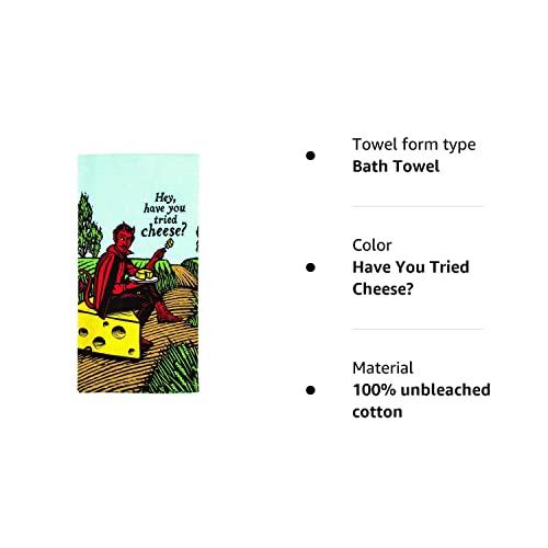 Hey, Have Your Tried Cheese? Blue Q Dish Towel, Screen-Printed With Water-Based Inks, 100% Cotton, 28 By 21 Inches #TOP2
