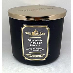 Bath & Body Works White Barn 3-Wick Candle in Mahogany Teakwood High Intensity, Scented