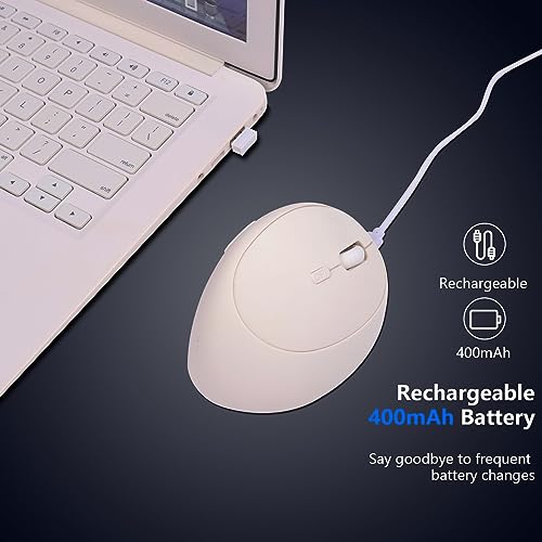 Image of Super Space Ergonomic Wireless Computer Mouse, White, Unisex