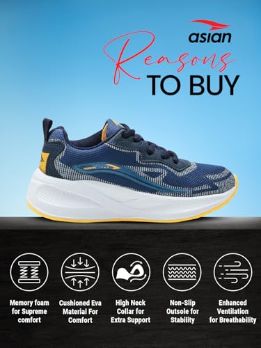 Image of ASIAN Kid's VAYU-01 Sports Running,Walking,Outdoor Shoes with Eva Sole Extra Jump Casual Sneaker Shoes for Boy's Light Grey,UK 3