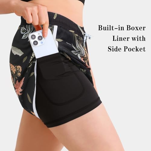 APTRO Women Swim Shorts Board Shorts with Liner Beach Surf Floral Summer Gym Shorts