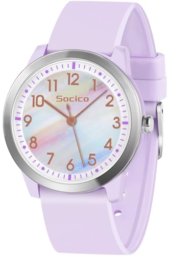 SOCICO Kinderuhr Analog, 5ATM/50M Wasserdicht Armbanduhr Kinder Mädchen...
