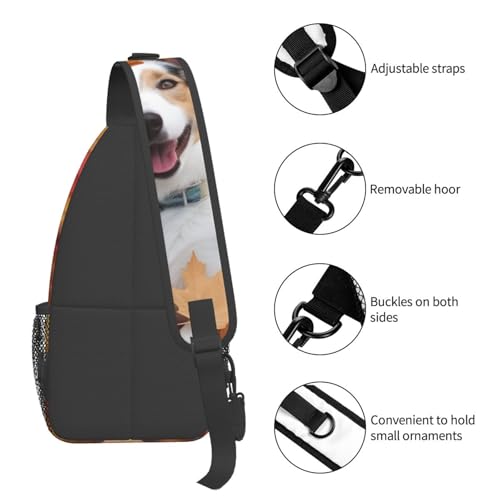 Bolso tipo bandolera unisex con diseño hojas maple miniatura 4