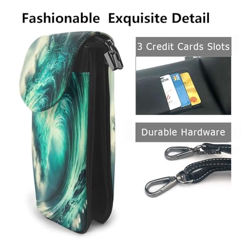 Cell Phone Crossbody Purse Breaking Wave Surf Lover Womens Shoulder Wallet With Phone Pocket2