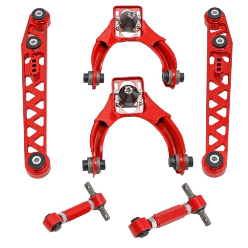 maXpeedingrods Control Arm Camber Kit Front & Rear for Honda Civic 1996-2000 Adjustable Red