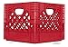 Authentic 13x13x11 4 Gallon 16 Quart Square Dairy Milk Crate (RED)