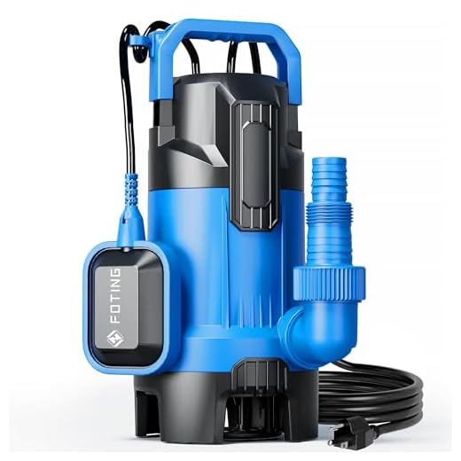 FOTING Schmutzwassertauchpumpe 550 W, 24000 l/h, Förderhöhe max 8 m, Clean/Sewage with Float Switch, variabel einstellbarer Schwimmerschalter, Thermoschutz