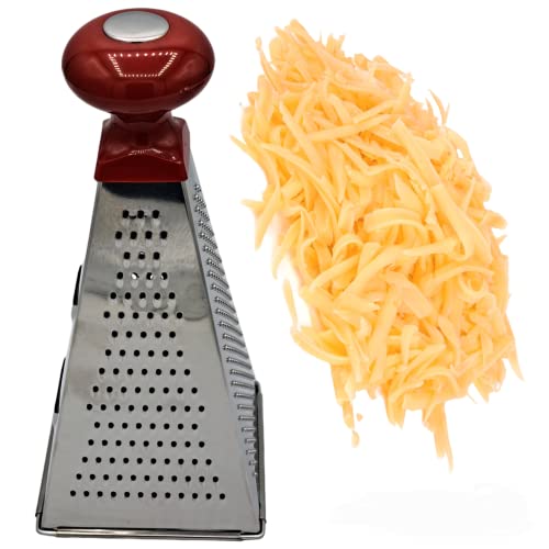 Cheese Grater,4Sided Stainless Steel Box Grater Food Shredder With Handle (Red) #TOP2