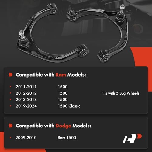 A-Premium 2 x Front Upper Control Arms, with Ball Joint & Bushing, Compatible with Ram 1500 2011-2018, 1500 Classic 2019-2024, Dodge Ram 1500 2009-2010 - Image 3