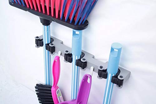 Secalux SUPORTE PARA VASSOURA - 3 PEÇAS, branco e preto, 221050