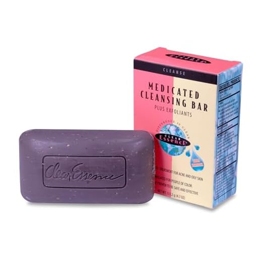 Exfoliating Face Soap for Women by Clear Essence- Medicated Cleansing Bar for Oily, Acne Prone Skin and Blemishes, Platinum Line, 4.7 oz. (1 pack)