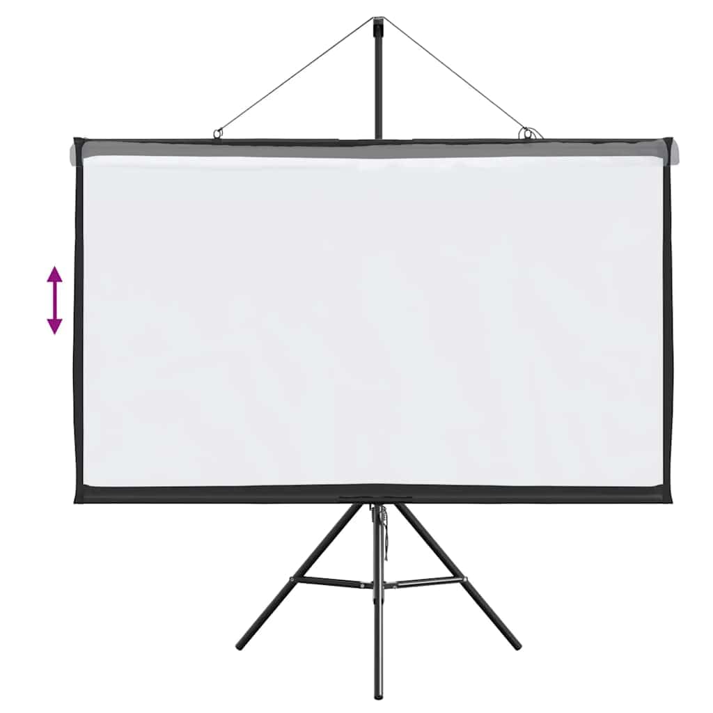 Ekran projekcyjny ze statywem 16:9 cali 16:9 biały matowy poliester płótno do projektora, kina domowego, biura, szkoły, seminarium, ze stabilnym żelaznym stojakiem, składany, przenośny, do