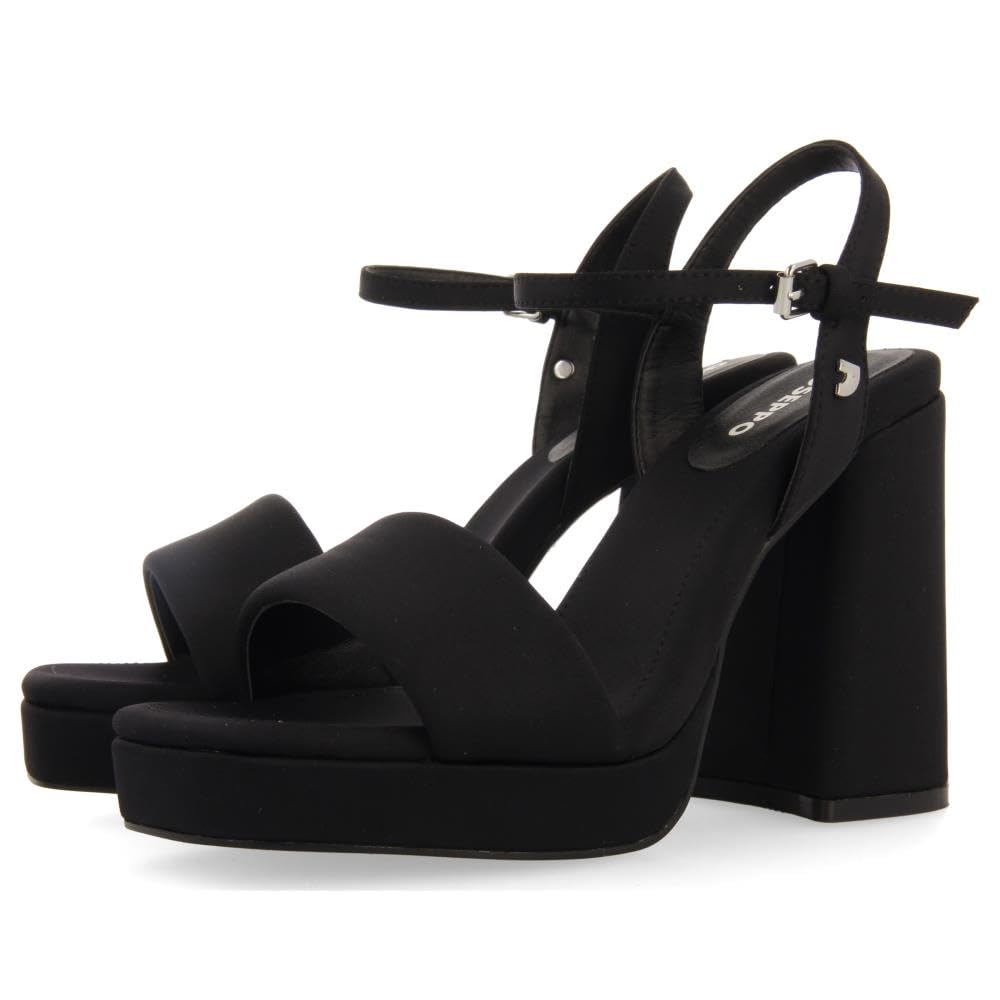 GIOSEPPO Denton, Women's Flat Sandals, Black, 39 EU, Black/White, 7 UK