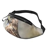 Anceky Riñonera con diseño de halcón y acuarela para hombre y mujer, ligera y ajustable, ideal para viajes, senderismo y correr.