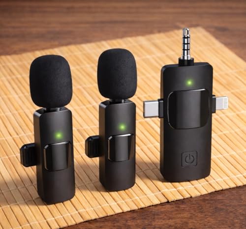 Image of Dual Wireless Lavalier Microphone for Mobile | Plug & Play Collar Mic for YouTube, Vlogging, Reels, Interviews, Live Streaming & Online Classes | Clear Audio | 20m Range