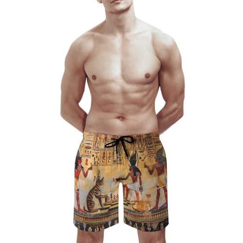 Ancient Egypt Egyptian Pattern Men's Swim Trunks Quick Dry Beach Shorts Board Shorts Bathing Suits with Pockets2