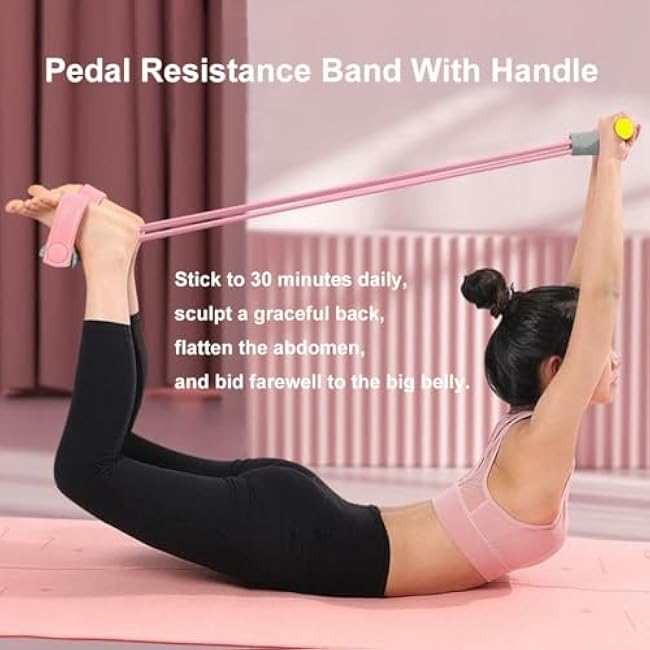 21 Fitness Resistance Bands - 6-Tube Pedal Design for Full-Body Strength Training | Ideal for Home & On-The-Go Workouts
