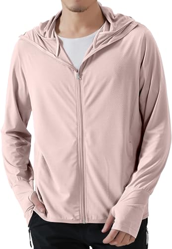 Image of DENIMHOLIC Men Full Zip Hoodie Jacket Long Sleeve Sunscreen jacket for men UV Protection UPF 50+ Lightweight Summer jacket for men sun protection For bike gym trekking