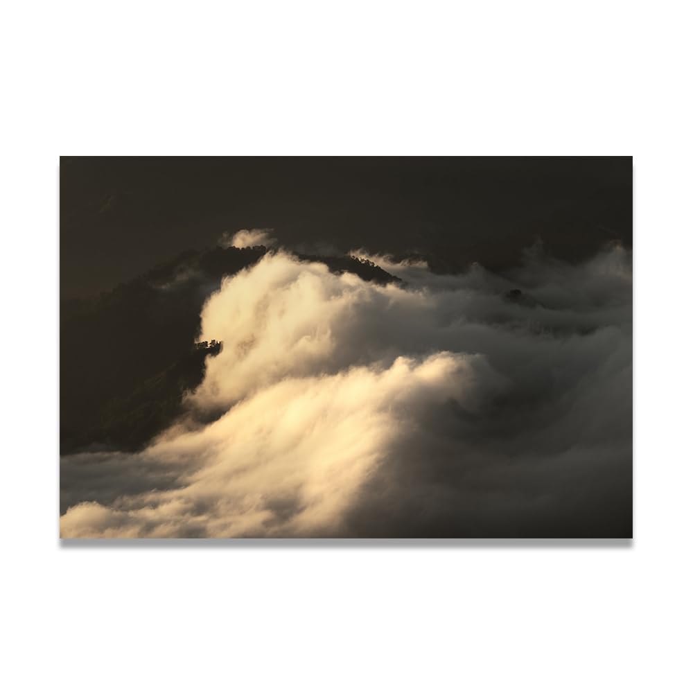 VHdfgTY Sea Of ​​CloudsLarge Mountain Landscape Canvas Wall Art Nature Scenery for Home Decor 70x105cm Unframed