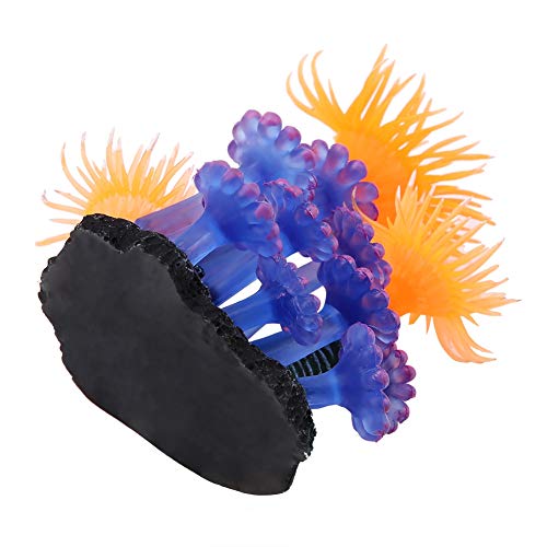 Corail Artificiel, Anémone Lumineuse Silicone pour Décoration Aquarium