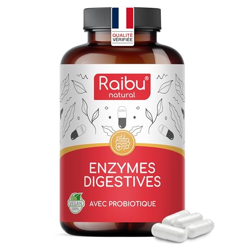 Enzymes Digestives en Gélules Gastrorésistantes - Enzymes Digestives avec Lactase, Bromélaïne, Papaïne, Amylase, Protéase, Lipase & Probiotiques - Sans Additifs, Sans Gluten - 90 Gélules