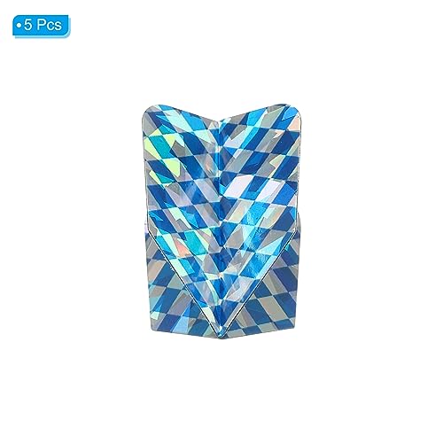 PATIKIL Slim Dart Flights, 5 Pack PET Unique Design Dart Accessories for Steel Tip Dart and Soft Tip Darts Pale Blue Silver Tone - Image 3