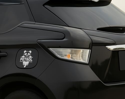 Image of Panda Petrol Sticker for Car - Waterproof Vinyl Fuel Tank Decal, Cute Cartoon Animal Petrol Cap Decoration, Durable & Easy to Apply (White)