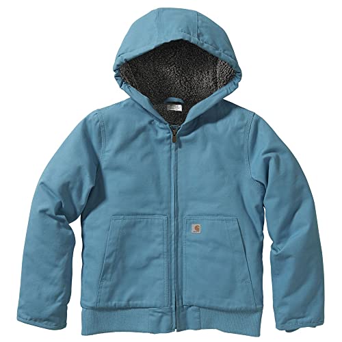 Image of Carhartt Girls' Zip Front Canvas Insulated Hooded Active Jacket
