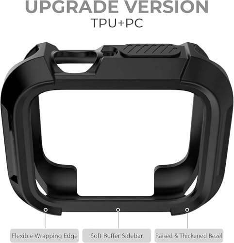 Image of Getsable Tough Armour Cover Case Compatible with Apple Watch Series 9|8|7 (45mm) | Series SE2|6|SE|5|4 (44mm), iwatch 45mm Bumper case - Black