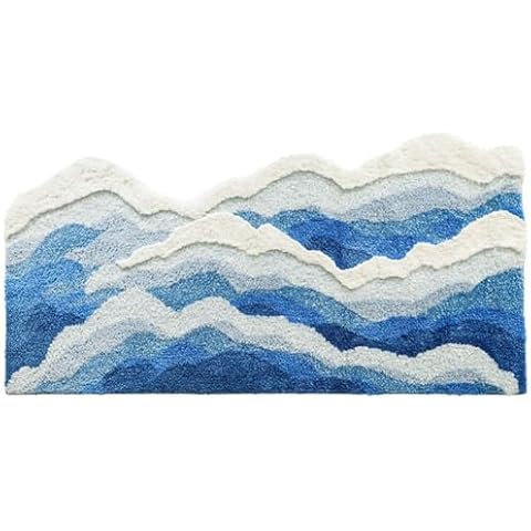Blue Wave Tufted Ocean Waves Area Rug Cover