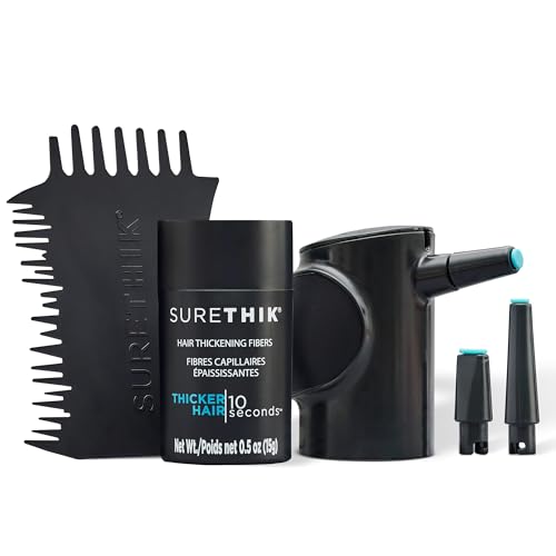 Hair Building Fibers 15G with BONUS Pump Applicator Hairline Comb and 3 Nozzles Hair and Hairline Filler Kit For Men and Woman (Dark Brown)