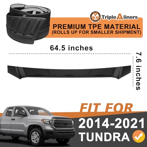 Image of TripleAliners Hood Bug Deflector Protector for 2014-2021 Toyota Tundra | Hood Protector, Bug Deflector Shield Replacement, Flexible TPE Material, Easy to Install, Upgraded adhesion