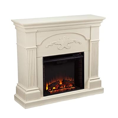SEI Furniture Sicilian Harvest Traditional Style Electric Fireplace, 44.75" W x 14" D x 40.25" H, Ivory