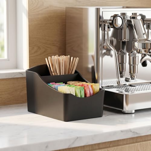 Black Sugar Packet Holder for Coffee Bar Drink Packet Organizer Tea Box - image 1