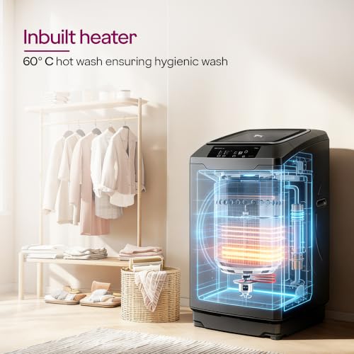 Image of Godrej 8 Kg Fully Automatic Top Load Washing Machine with In-built Heater, GermShield Technology, Fuzzy Logic & Stainless Steel Drum, 5 Years Warranty (WTEON ALR C 80 5.0 FDAH MTBK)