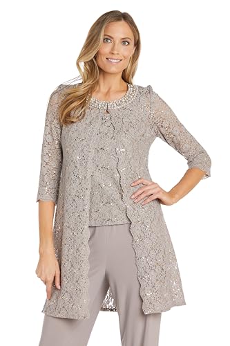 R&M Richards Women's Pearl Glow Lace Pant Set2