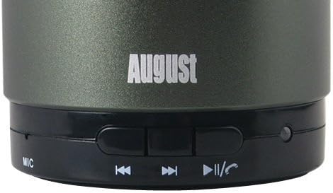 August MS425G Portable Bluetooth Wireless Speaker with Microphone Powerful Wireless Speaker and Cell Phone Hands Free Kit Compatible with iPhones, Samsung, Galaxy,Nokia, HTC, Blackberry, Google, LG, Nexus, iPad, Tablets, Mobile Phones, Smartphones, PC's, Laptops etc (Green)