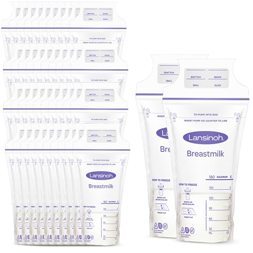 Image of Lansinoh Breastmilk Storage Bags, 200 Count Value Pack, Easy to Use Milk Storage Bags for Breastfeeding, Presterilized, Hygienically Doubled-Sealed, for Refrigeration and Freezing, 6 Ounce