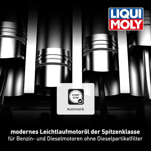 LIQUI MOLY Leichtlauf High Tech 5W-40 | 5 L | Synthesetechnologie Motoröl | Art.-Nr.: 3864, farblos