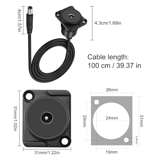 Cable DC 5.5x2.1 mm macho a hembra tipo D para panel de monitor 2