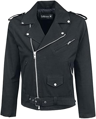 Gothicana by EMP Man Black transitional jacket with biker look